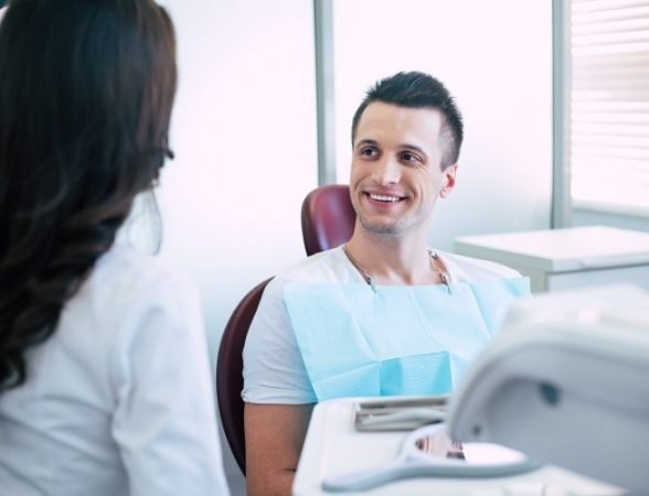 Man smiling during anxiety free dentistry visit