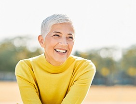 A smiling older woman