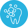 Animated tooth with bubbles representing preventive dentistry