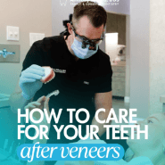 Infographic on caring for teeth after getting veneers, from Anthony Dillard, DDS Family & Cosmetic Dentistry.
