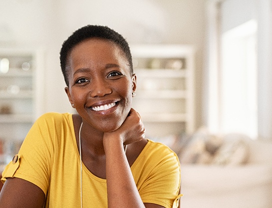 Woman with veneers in Carrollton smiling